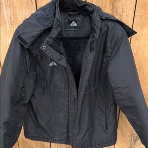 Men's Black Performance Jacket with Fleece Lining